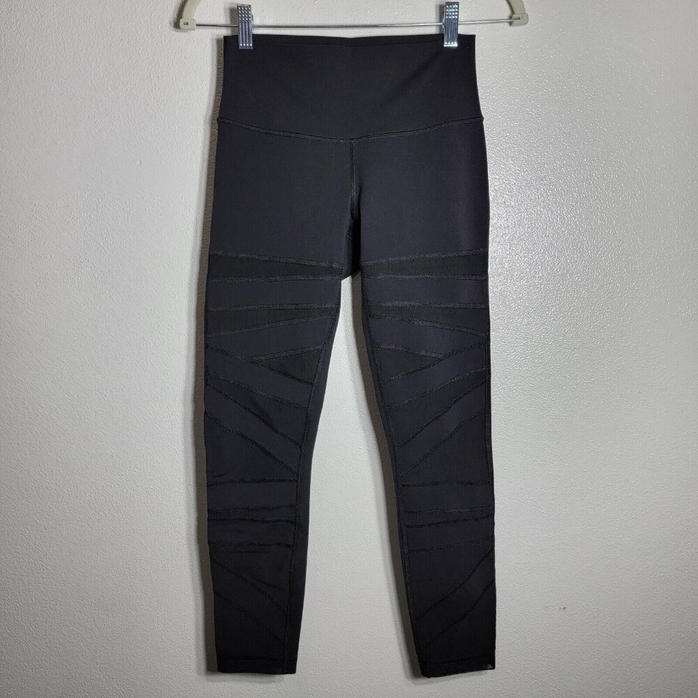 Lululemon Black Mesh Tech Wunder Under Leggings Size 6 ?